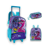 Kit Escolar de Flamencos con Mochila Trolley, Lonchera y Estuche 16" | Clio