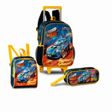 Kit Escolar Fast Machine con Mochila Trolley, Lonchera y Estuche 16" | Clio