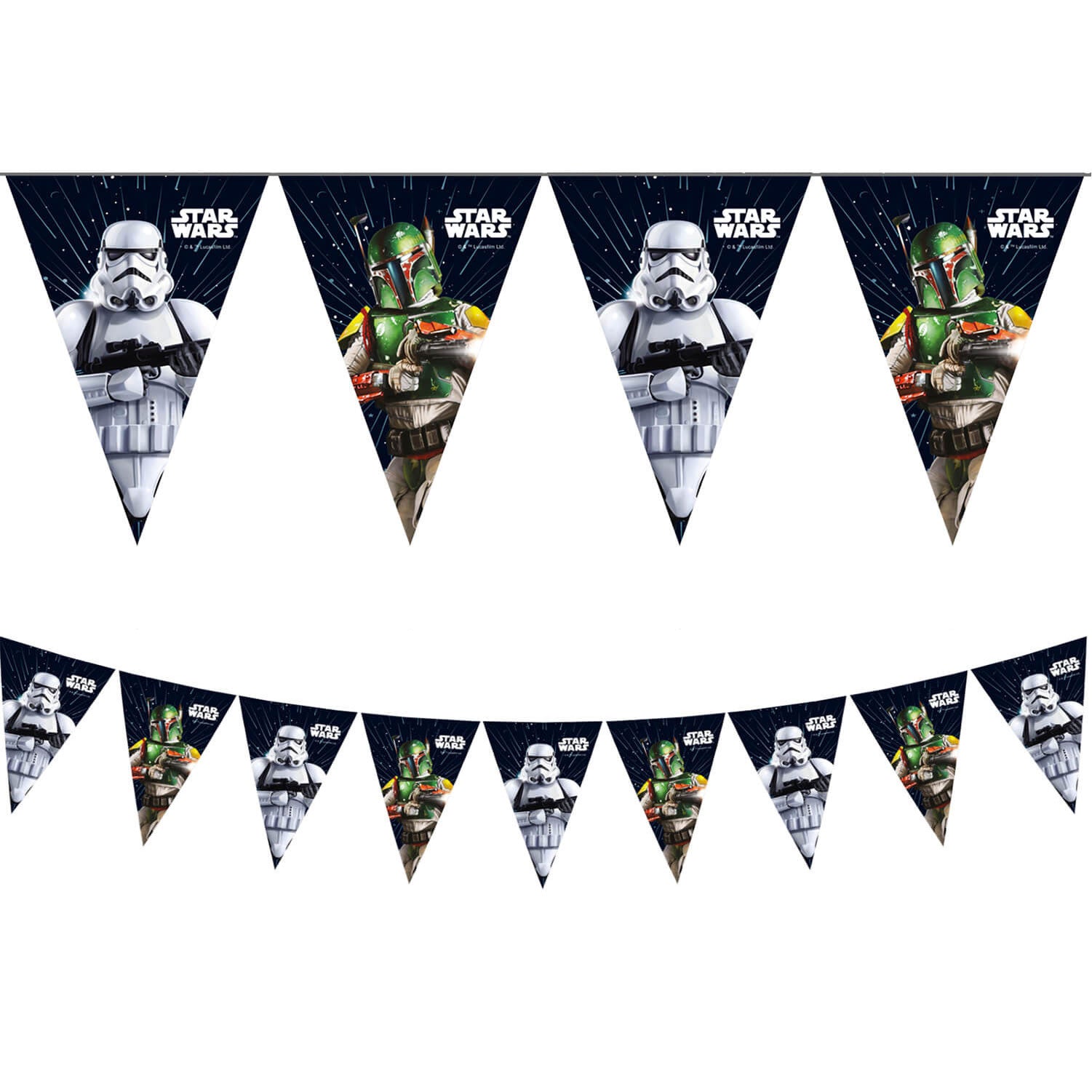 93883 Banner de bandeira triangular de papel FSC (9 bandeiras) 1UN
