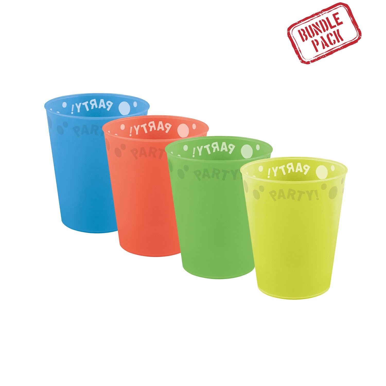 96461 Copo Party Reutilizável Semitransparente 250ml Multecor 4UDS