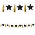 96618 Guirlanda de papel FSC com estrelas PT e borlas douradas 1UN