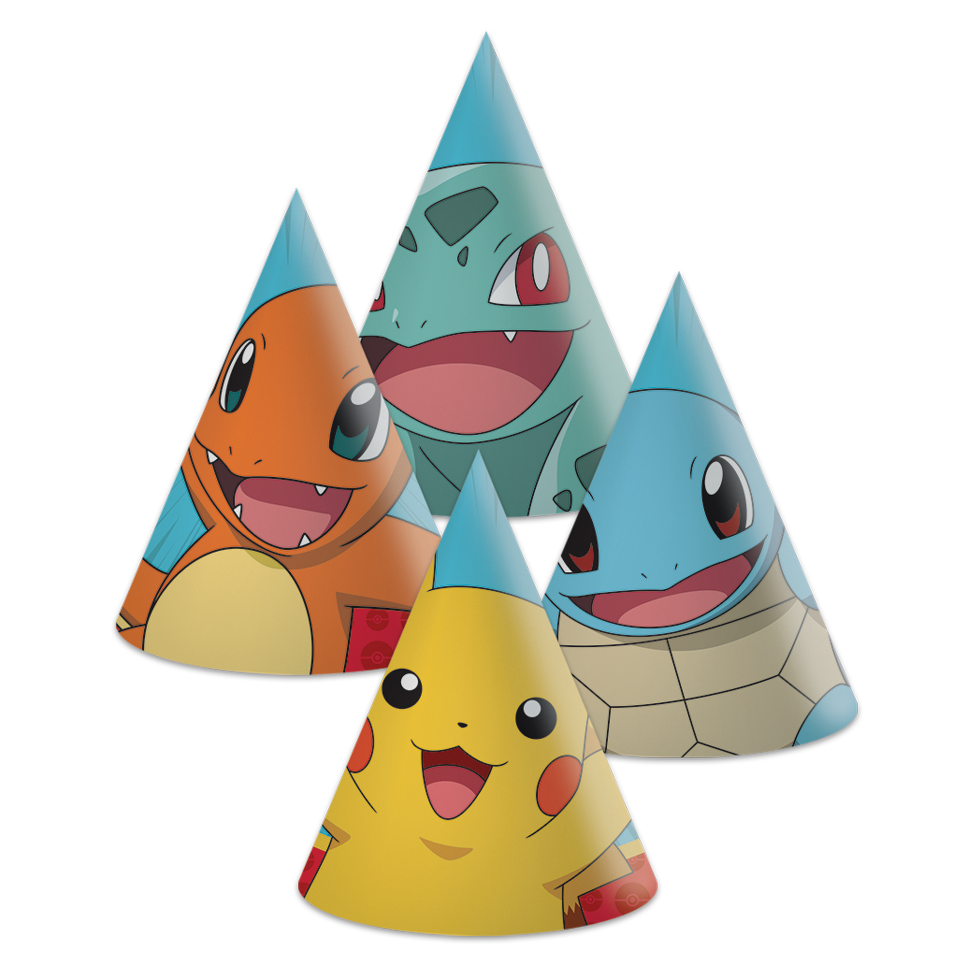 98394 "6 Paper Hats  POKEMON DEC. PARTY TPC INTERNATIONAL FSC "