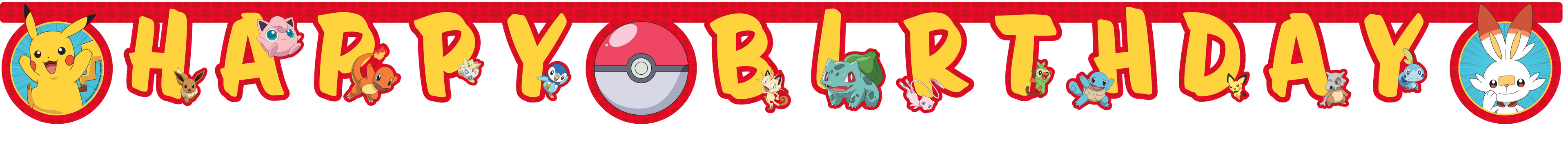 98399 1 Die-cut Happy Birthday banner POKEMON DEC. PARTY TPC INTER