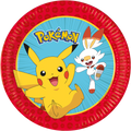 98619 6 Paper Plates 23cm POKEMON DEC. PARTY TPC INTERNATIONAL FSC