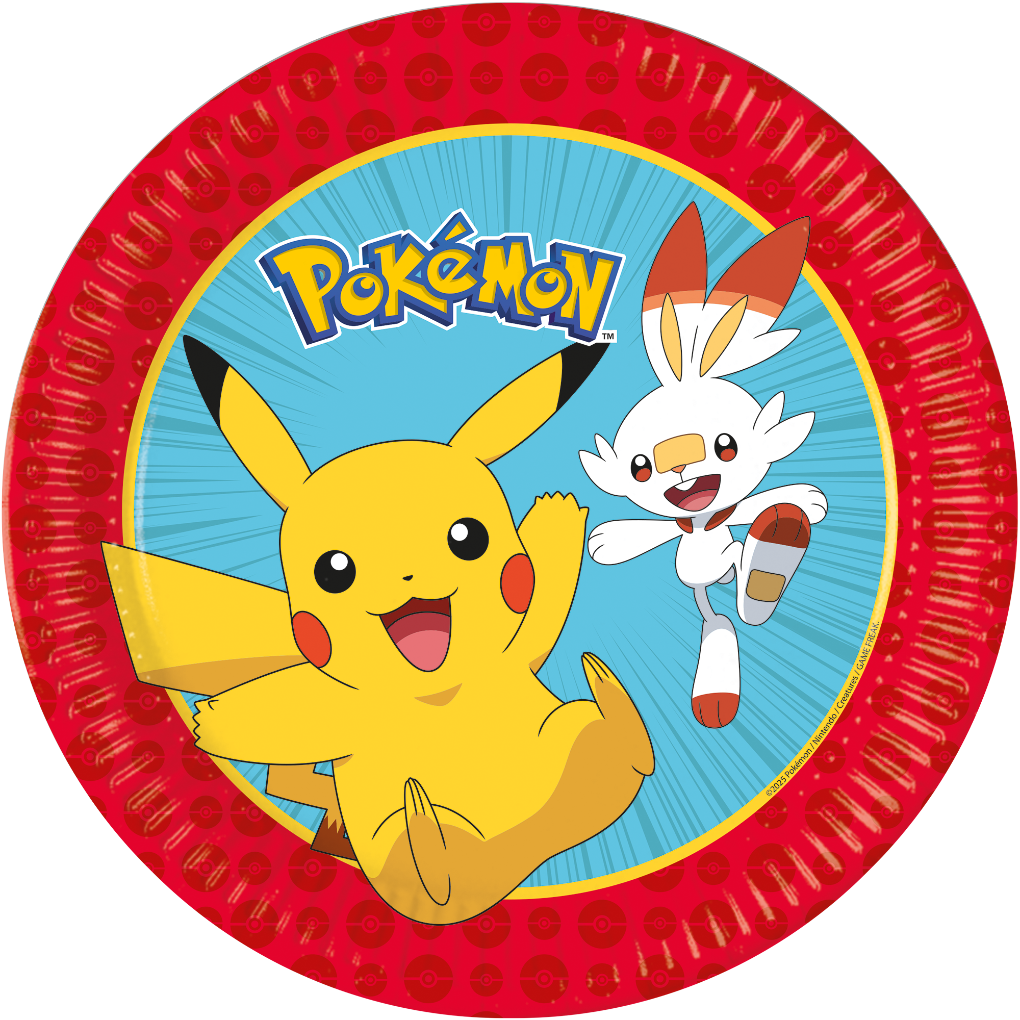 98619 6 Paper Plates 23cm POKEMON DEC. PARTY TPC INTERNATIONAL FSC