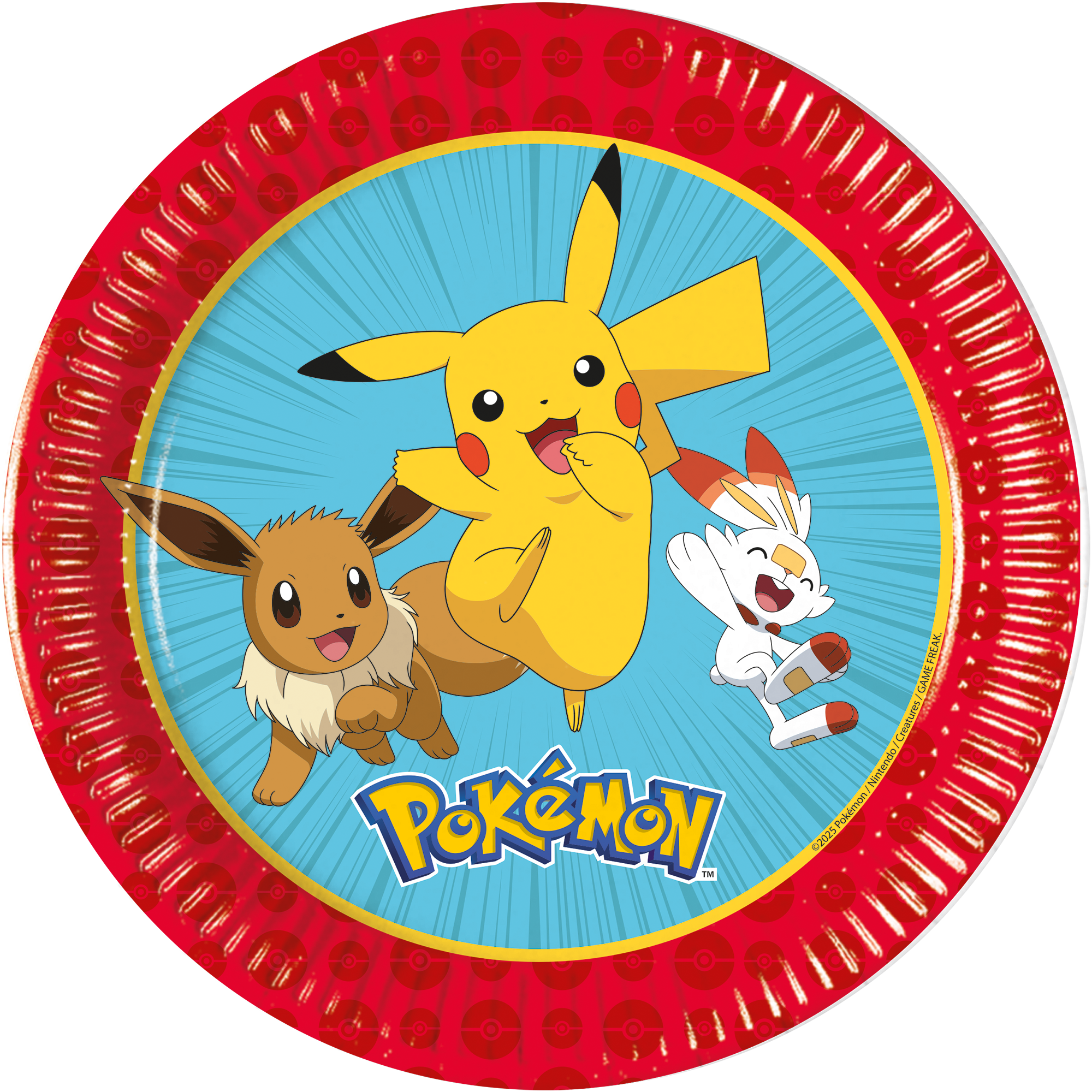 98620 6 Paper Plates 19,5cm POKEMON DEC. PARTY TPC INTERNATIONAL F