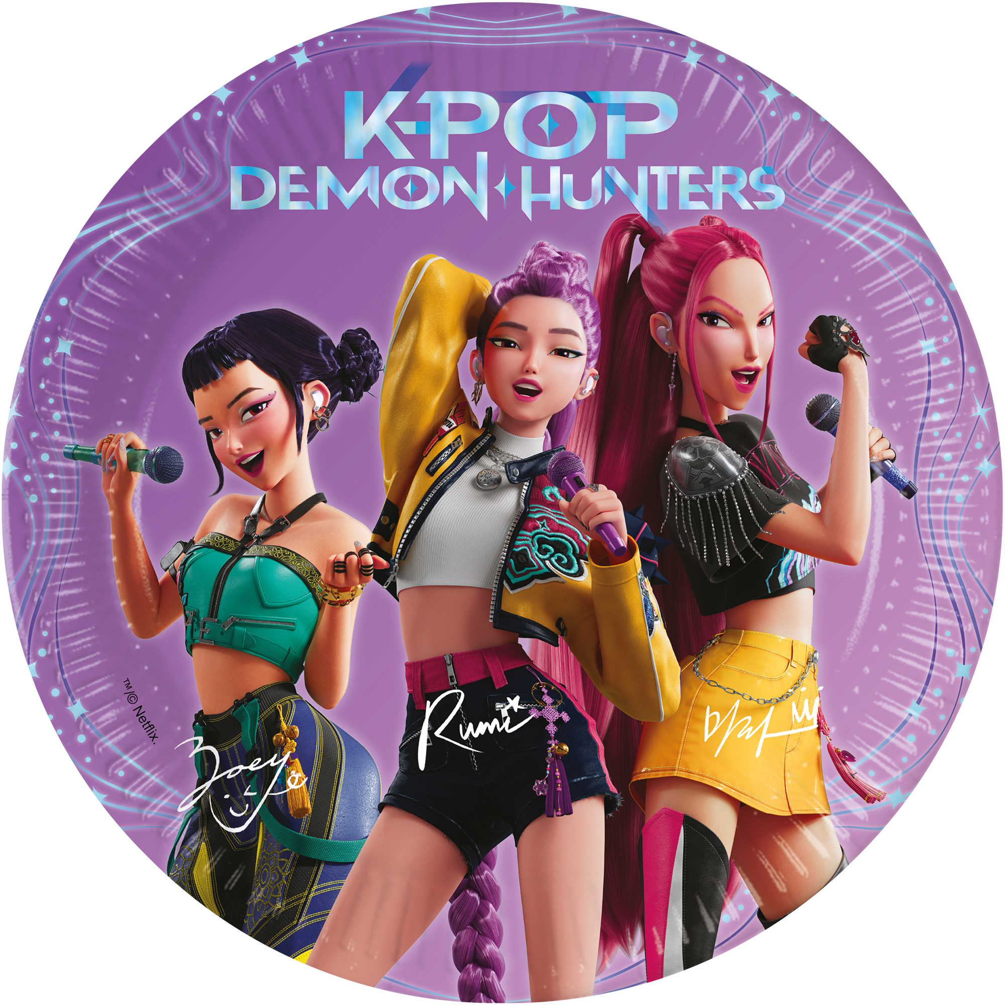 98848 6 Paper Plates 19.5cm  K-POP DEMON HUNTERS FSC NETFLX