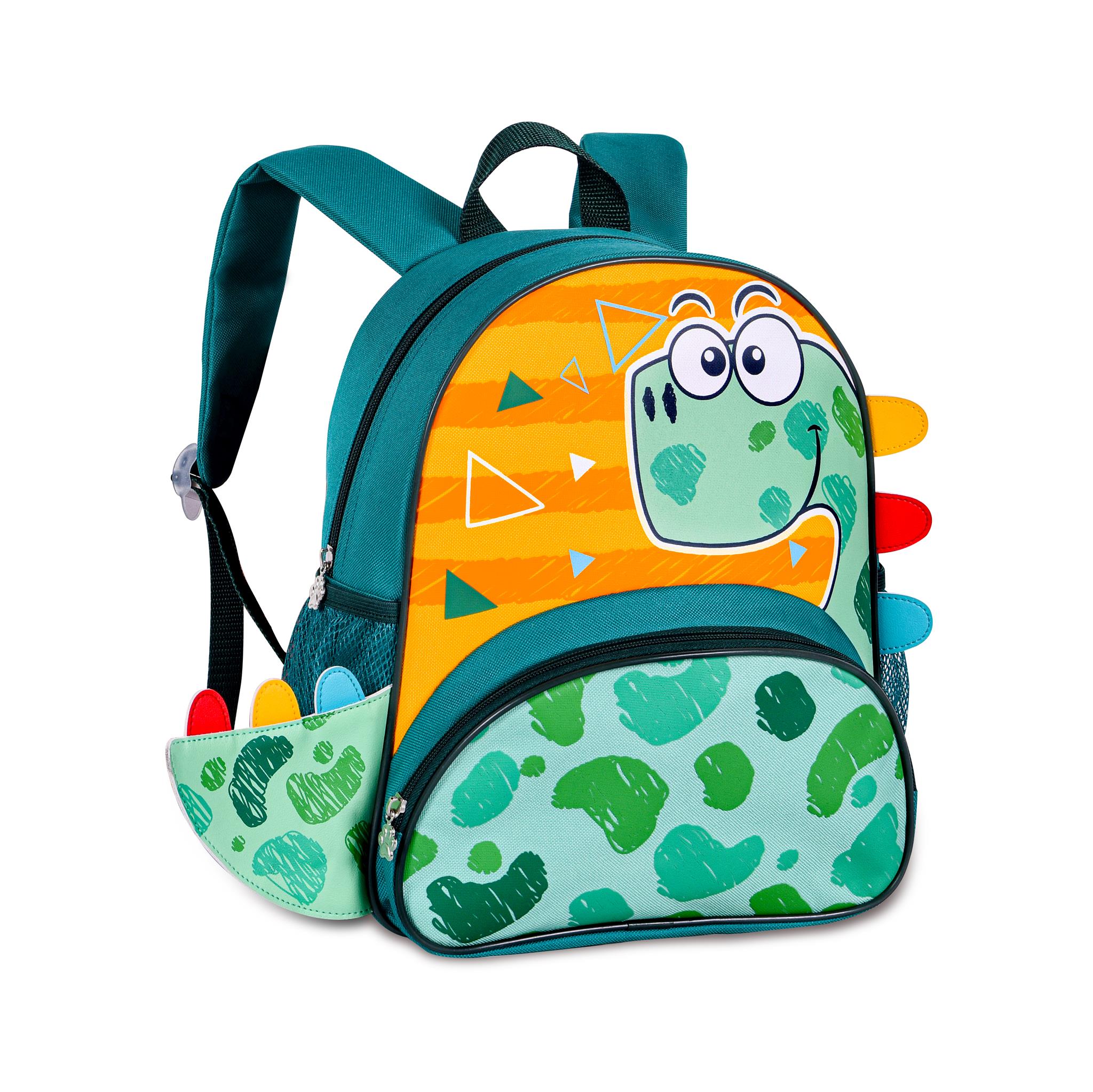 CLIO MOCHILA INFANTIL DINOSSAURO VERDE/LARANJA 13" CP2007DVD