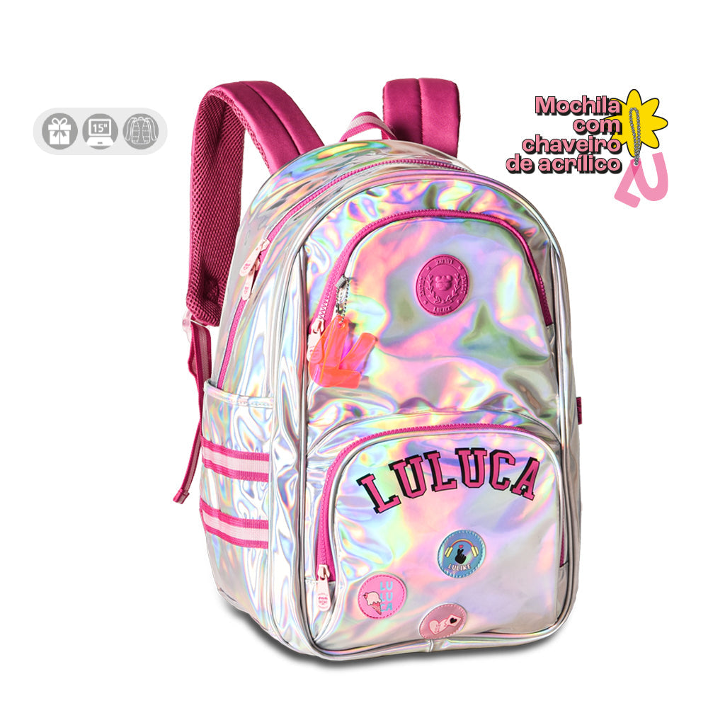 LULUCA MOCHILA PRATA 18" LU2100