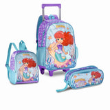 Kit Escolar de Sirenas con Mochila Trolley, Lonchera y Estuche | Clio