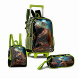 Kit Escolar T-Rex con Mochila Trolley, Lonchera y Estuche | Clio